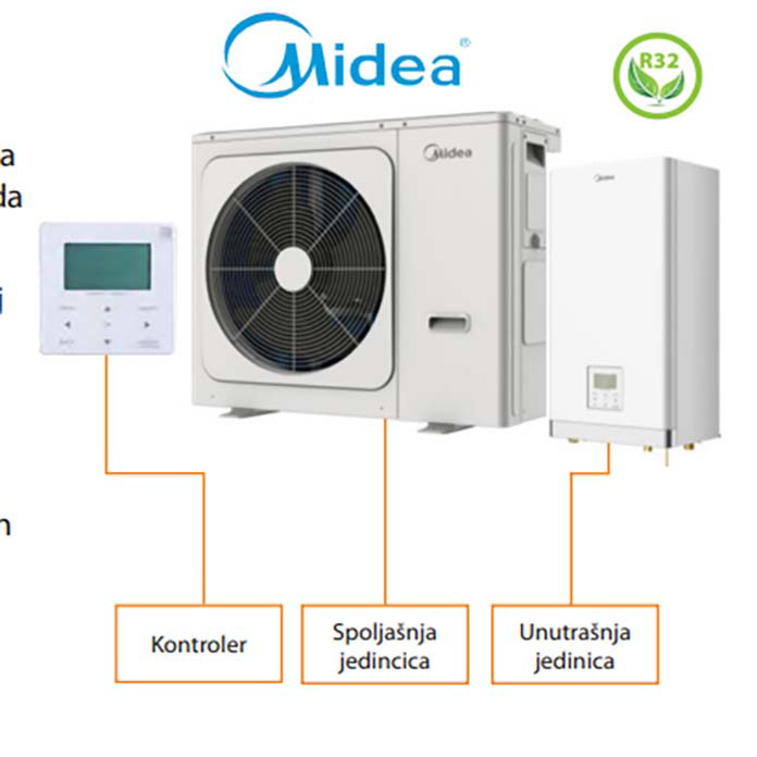 TOPLOTNA PUMPA SPLIT MIDEA MHA-V12W/D2N8-B 230V - Keeptank