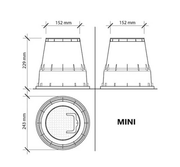 Slika Plastični šaht MINI okrugli Ø 243 mm visina 229 mm