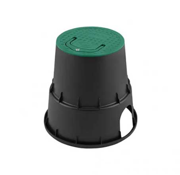 Okrugla plastična MINI šahta prečnika 243 mm sa zelenim poklopcem za zaštitu ventila