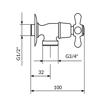 Slika Ek ventil za veš mašinu 1/2"×3/4" Rosan Nostalgija N591034