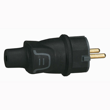 Slika Utikač gumeni Legrand 2P+E crni 16A IP44 050342