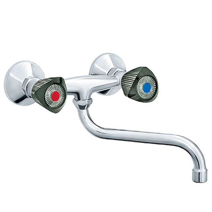 Slika Baterija Clasic za lavabo/sudoperu zidna KF01101 dvoručna pokretni izliv 200 mm