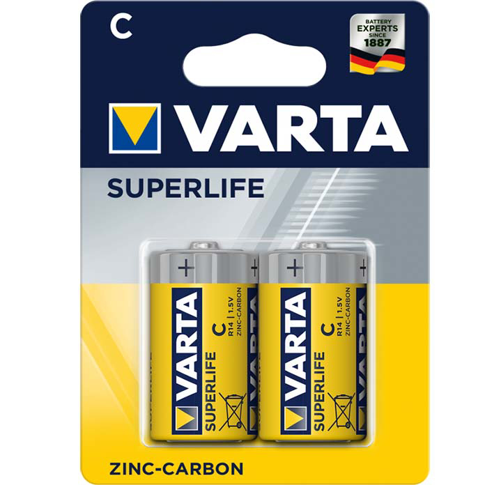 Slika Baterija STANDARDNA C1.5V R14 Superlife Cink-karbon Varta AA