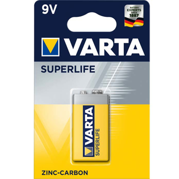 Slika Baterija Superlife 9V 6F22 Cink karbon Varta