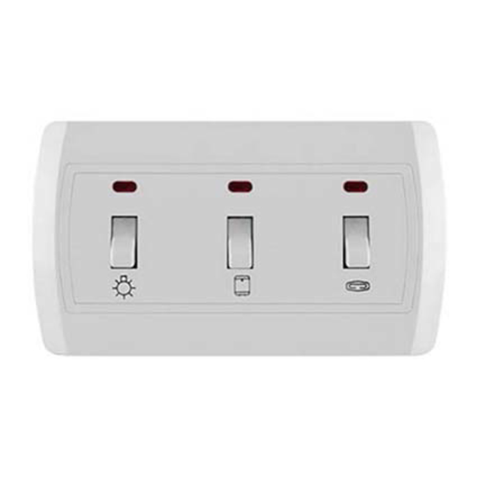 Horizontalni indikator za kupatilo Status bele boje sa montažnom kutijom