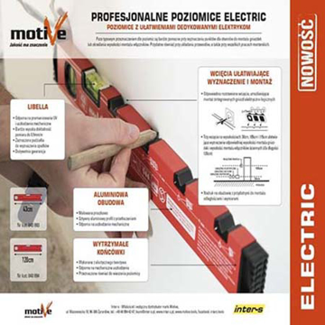 Slika Libela za električare PROFI MOTIVE 120 cm aluminijumska