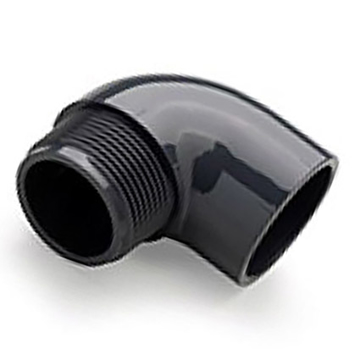 PVC-U bos koleno 90 stepeni 50 mm x 2 inča sa spoljnim navojem za cevne sisteme