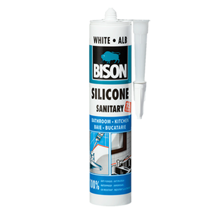 Bison beli sanitarni silikon za vodootporno zaptivanje kupatila i kuhinja
