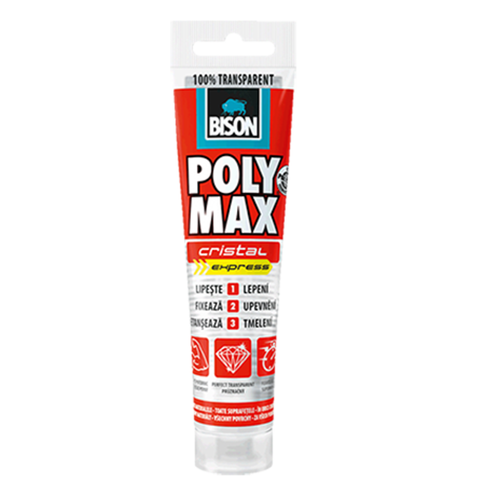 Bison Montage Kit Poly Max Kristal providni montažni lepak i zaptivna masa