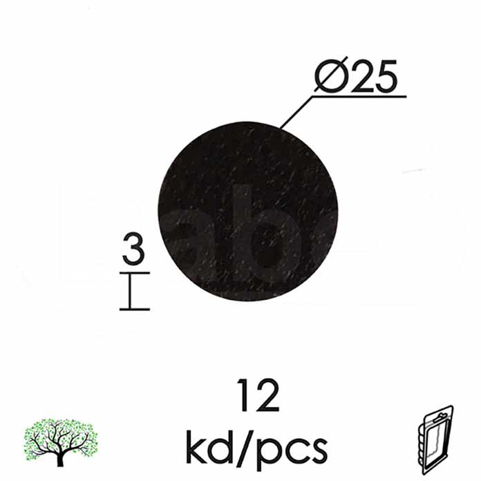 Slika Podloška filc samol. za nameštaj F01 Braon fi25x3mm (12kom) DPZ   0218002