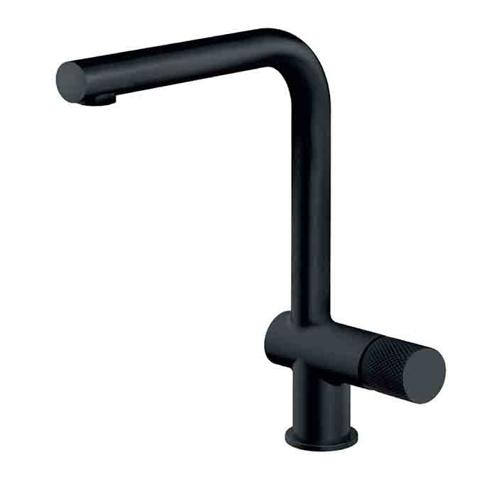 Baterija S2 BLACK 238301B za sudoperu, mat crna jednoručna kuhinjska baterija sa pokretnim izlivom