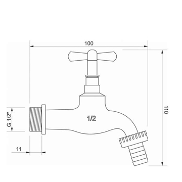 Slika Baštenska slavina MINOTTI 1/2x3/4 MS mesingana