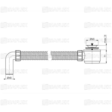 Slika Sifon za tuš kadu – ABS slivnik ISAFLEX (2207)