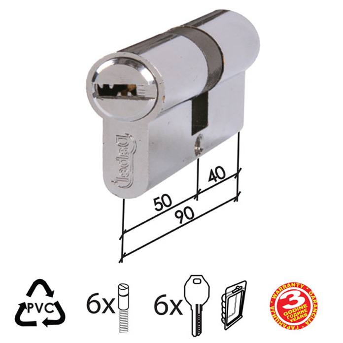 Slika Cilindar kodirani CL2040 Hr 90mm(40-50)  6kod DBP1