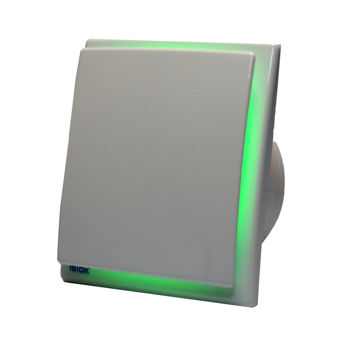 Slika Ventilator za kupatilo 6882 LED OK ∅100 Beli sa zelenim osvetljenjem