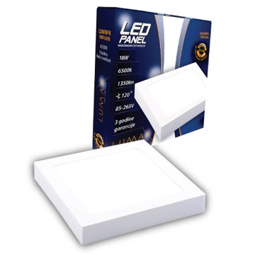 Slika LED panel LUMNPK-18W 6500K nadgradni četvrtasti 1530lm