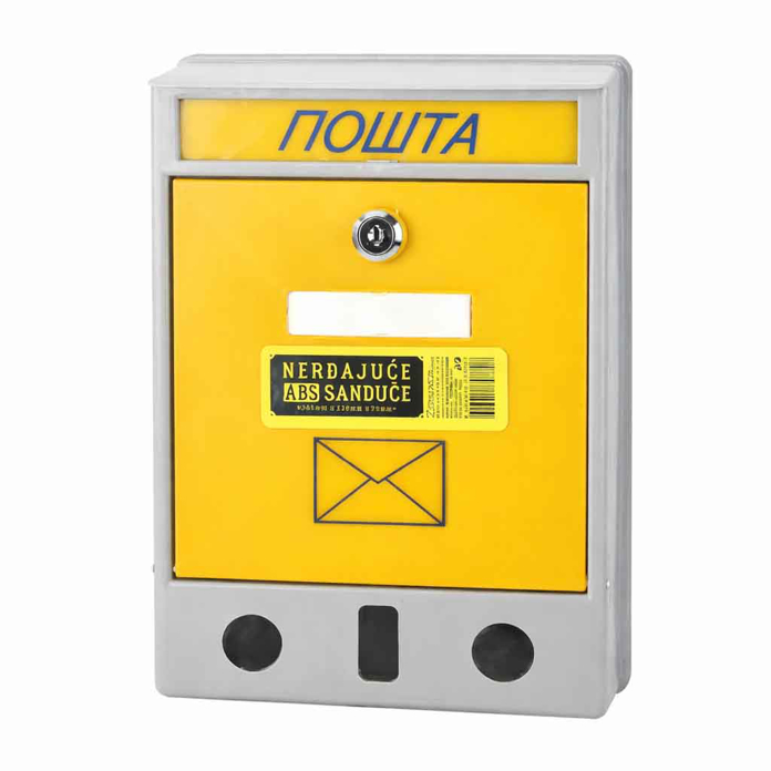 Slika Poštansko sanduče PVC POST sivo/žuto 305×220×70 mm