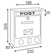 Slika Poštansko sanduče PVC POST crno 220×305×80 mm DABEL