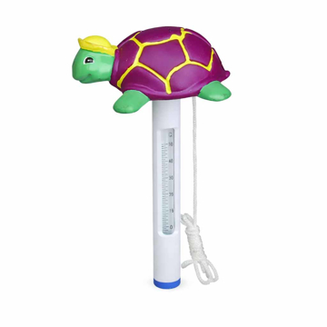 Plutajući termometar za bazen u obliku kornjače sa kanapom i skalom za merenje temperature vode