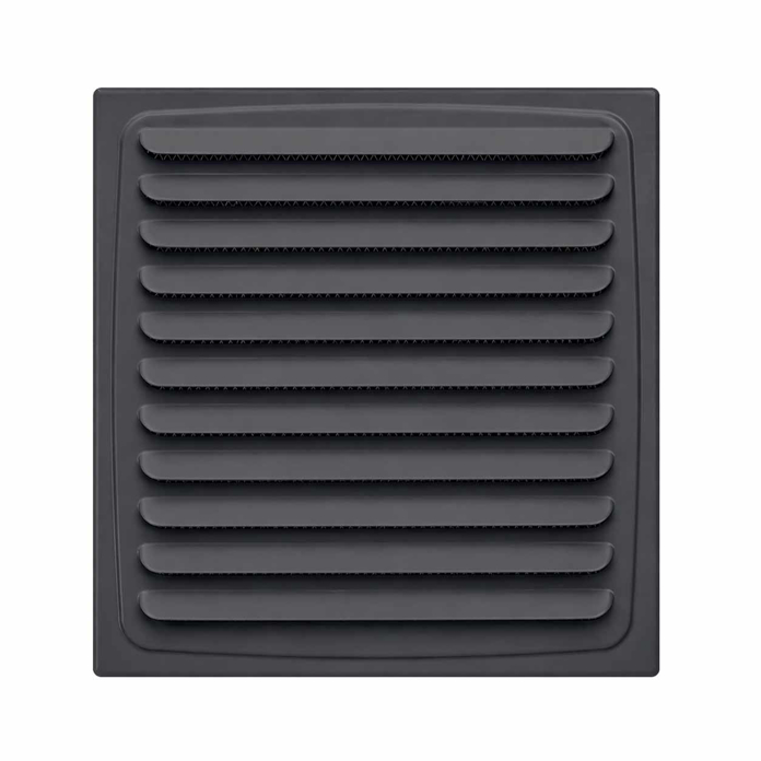 Antracit ventilaciona rešetka 150x150 mm sa horizontalnim lamelama za ventilacione otvore