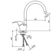 Slika Baterija KING za lavabo i sudoperu izliv 230 mm jednoručna 382201