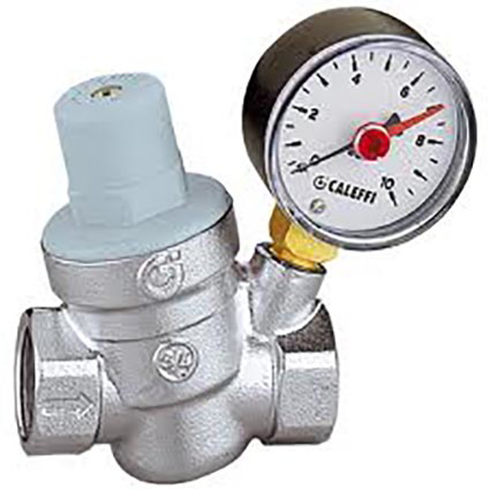 CALEFFI reducir pritiska 3/4 od niklovanog mesinga sa manometrom 0–10 bar, filterom i izmenjivim uloškom