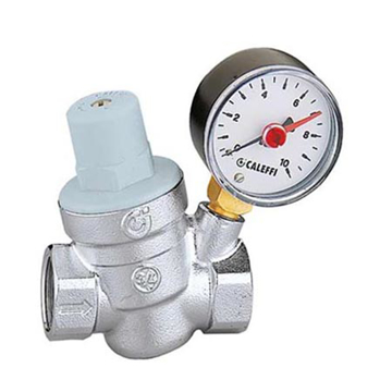 CALEFFI reducir pritiska 1/2 od niklovanog mesinga sa manometrom 0–10 bar, filterom i izmenjivim uloškom