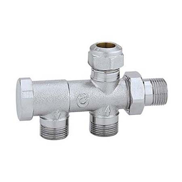 Usponski donji radijatorski ventil CALEFFI 328401 od hromiranog mesinga za dvocevne sisteme grejanja sa priključkom za sondu