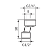 Slika Ekscentar za bateriju 1/2"x3/4" 50mm PEX50