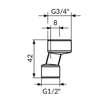 Slika Ekscentar za bateriju 1/2"x3/4" 42mm PEX42