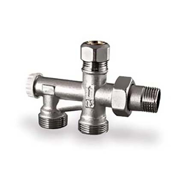 TESA usponski ventil donji 50% DUAL PIPE 4-way distributor sa 3/4" M Eurocone priključkom