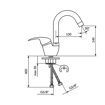 Slika Baterija KING za lavabo i sudoperu izliv 130 mm jednoručna 382211