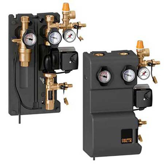 Solarna pumpna grupa CALEFFI 279050 sa pumpom UPS 15-65, meračem protoka, sigurnosnim ventilom, manometrom i termoizolacijom