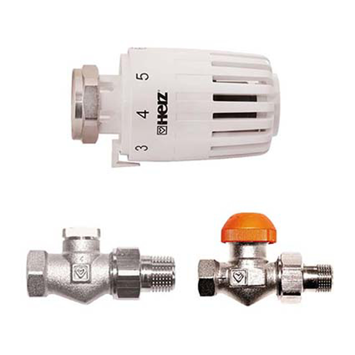 HERZ Termo SET 1/2" pravi sa termostatskim ventilom, radijatorskim navijkom i PROJECT 7260 termoglavom