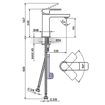 Slika Baterija S2 BLACK lavabo stojeća jednoručna matt black 230101B