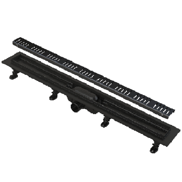Slika Tuš kanalica APZ10 BLACK 650 mm crna mat sa perforiranom rešetkom Alca