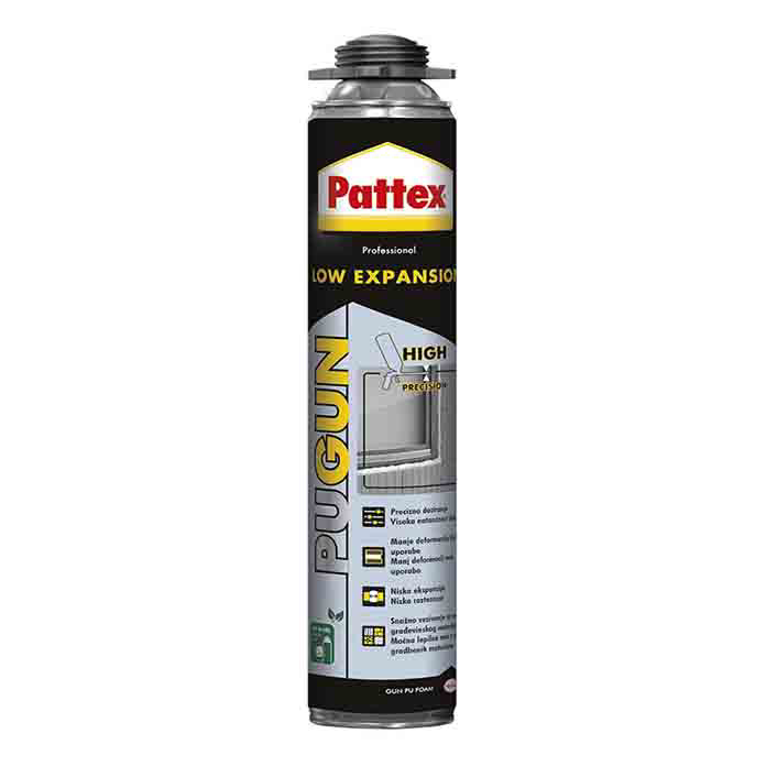 Slika Pattex PUR pena LOW EXPANSION 700 ml – bež montažna i izolaciona pena