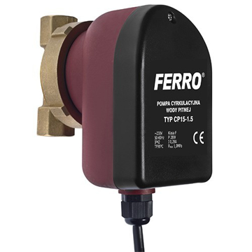 Ferro CP 15-1.5 recirkulaciona pumpa za sistem cirkulacije potrošne tople vode sa priključkom G1/2