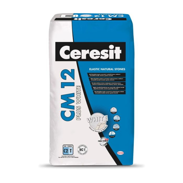 Slika Ceresit CM 12 Plus White lepak za keramiku i prirodni kamen – beli, 25 kg