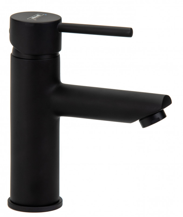 Crna baterija za lavabo Minotti Tubo Dark Elegance 6112B sa brinoks crevima
