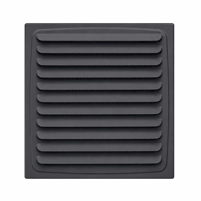 Antracit ventilaciona rešetka 150x150 mm sa horizontalnim lamelama za ventilacione otvore