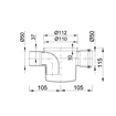 Slika Podni slivnik sa 2 kraka Ø110/50 mm STY-502-1
