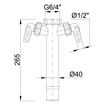 Slika Produžna cev Ø40 mm sa 2 priključka za veš mašinu G6/4" STY-512-1