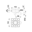 Slika Sifon za tuš kadu sa INOX rešetkom 100x100 mm Ø32 mm horizontalni STY-508-RM