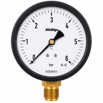 Radijalni manometar 0–6 bar sa 1/2" spoljnim navojem i prečnikom Ø80 mm