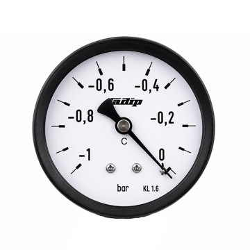 Aksijalni vakumetar za merenje vakuuma od -1 do 0 bar sa 1/4" spoljnim navojem i prečnikom Ø63 mm