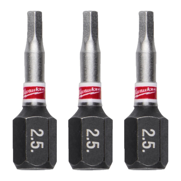 Slika Milwaukee bitsevi udarni HEX 2.5 x 25mm 1/4" 3 kom 4932500378