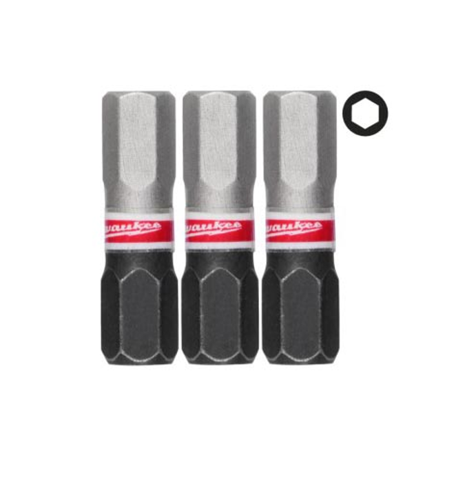 Slika Milwaukee bitsevi udarni HEX 6 x 25mm 1/4" 3 kom 4932500382