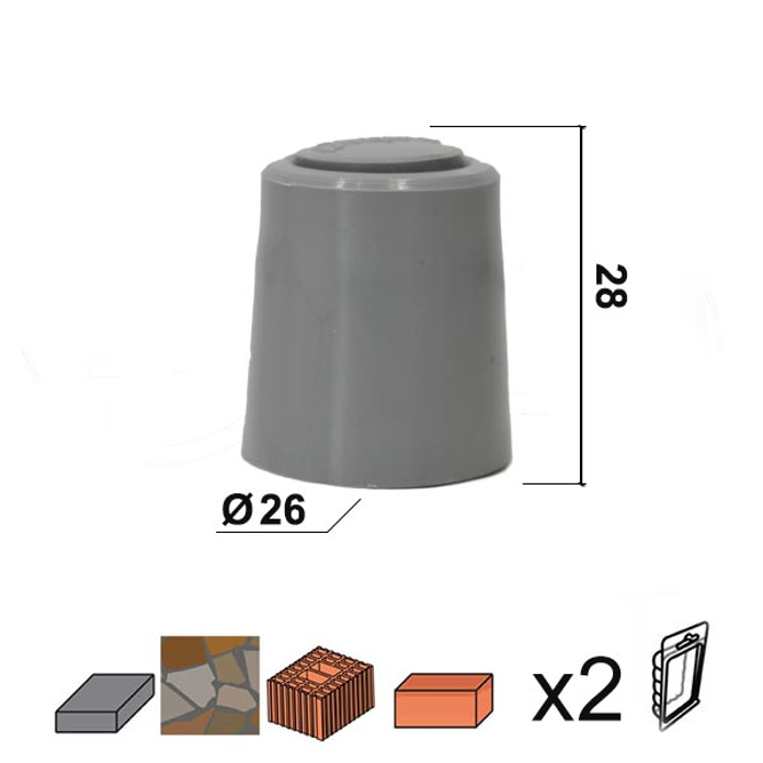 Slika Odbojnik podni za vrata OD900 Siva fi26x28mm (2kom)  DBP1