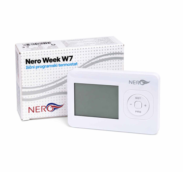 Slika Digitalni programabilni bežični (RF) termostat sa WiFi kontrolom Nero Week WiFi7 beli – set